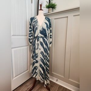 Young Fabulous & Broke Tie-Dye Boho Asymetrical Midi Dress - M